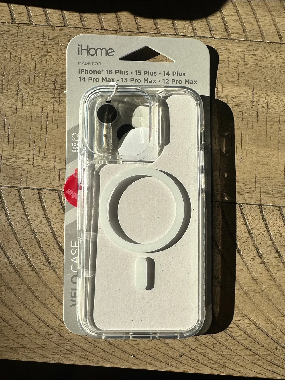 iHome Clear iPhone Case with White MagSafe Ring